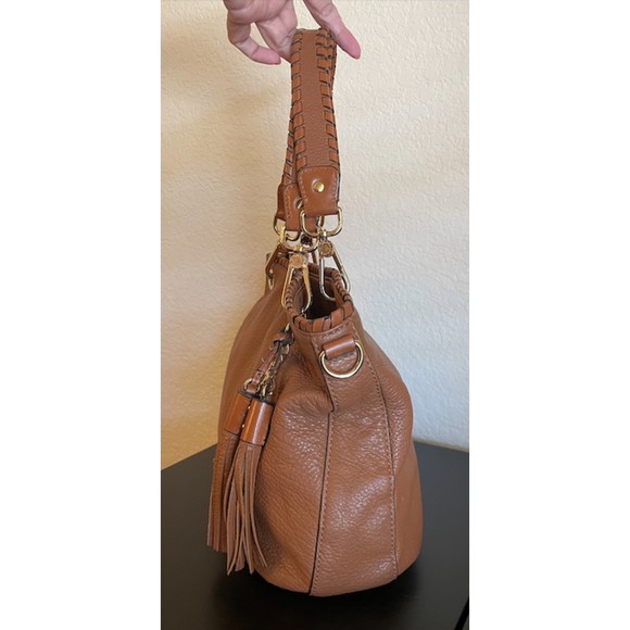 Michael Kors Brown Leather Braided Handle with Tassels Bag - Picture 2 of 16